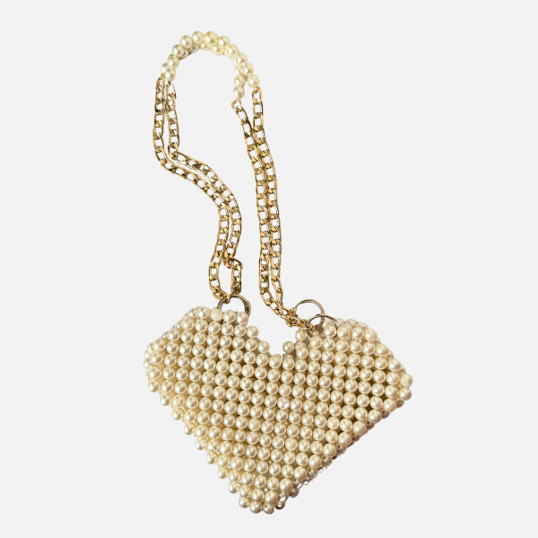 Pearl Heart Shoulder Bag