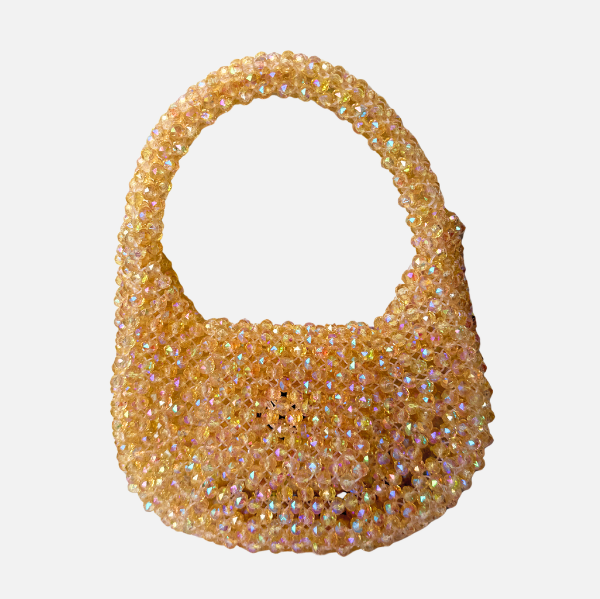 Mini Mood - Golden Mini Beaded Bag with Handle
