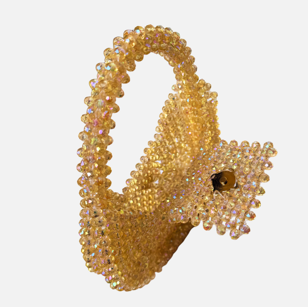 Mini Mood - Golden Mini Beaded Bag with Handle