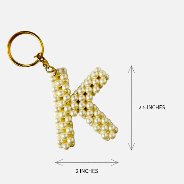 Pearl-beaded letter 'K'