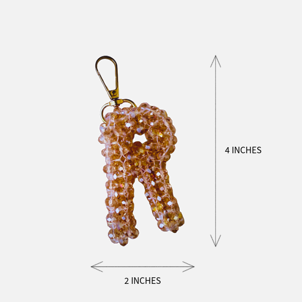 Letter R Crystal Bead Charm